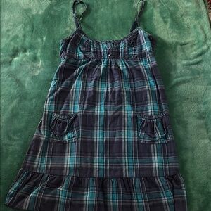 aerie | Dresses | Aerie Blue And Green Plaid Dress | Poshmark